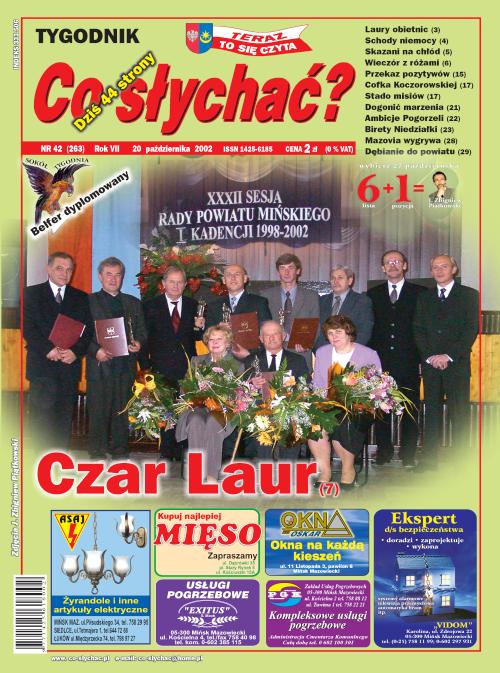 Okładka gazety Co słychać? - nr 42 (263) 2002